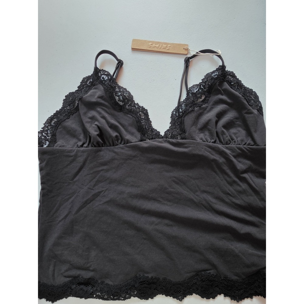 SKIMS NWT L Black Lace Cami Tank Top Camisole Lingerie Sleepwear Romantic $48